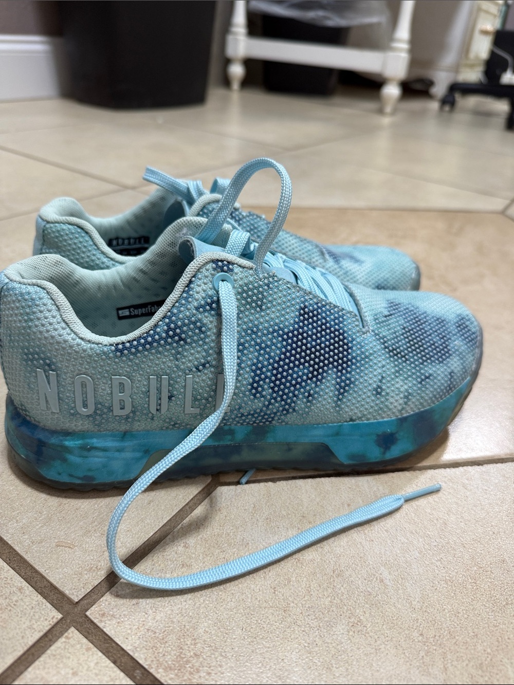 NOBULL women’s ' Aqua Blue Patterned Training Sneakers